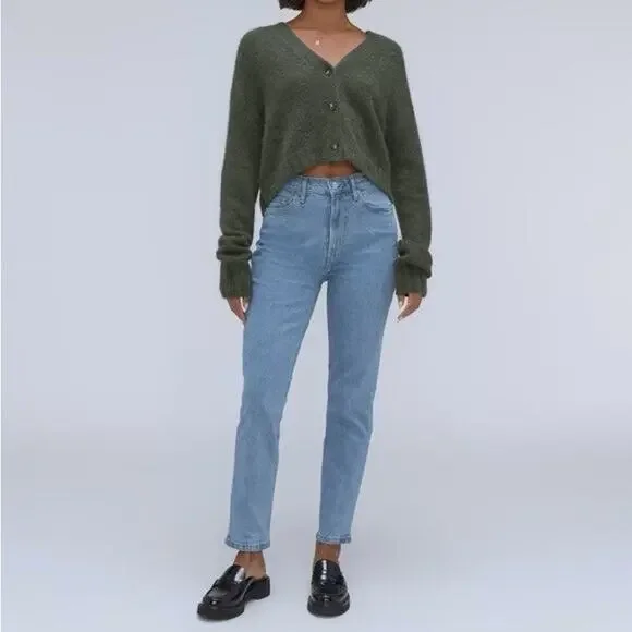 Everlane The Original Cheeky Jean Clean High Rise Clean Hem Cotton Size 26 Crop - Picture 2 of 9